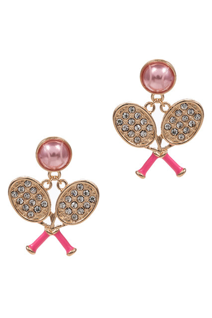 Meghan Browne Tennis Pink Earrings