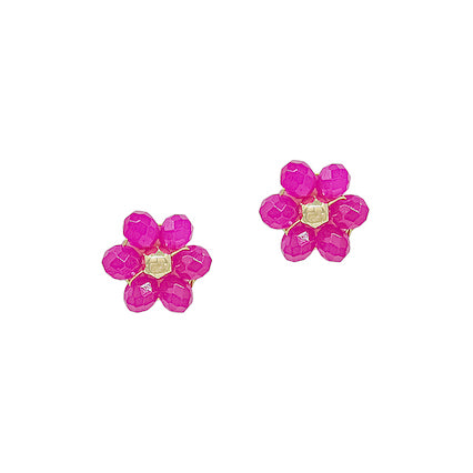 Meghan Browne Tiny Hot Pink Earrings