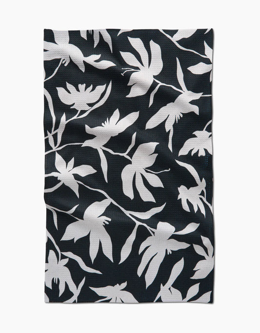 Geometry Midnight Petal Tea Towel