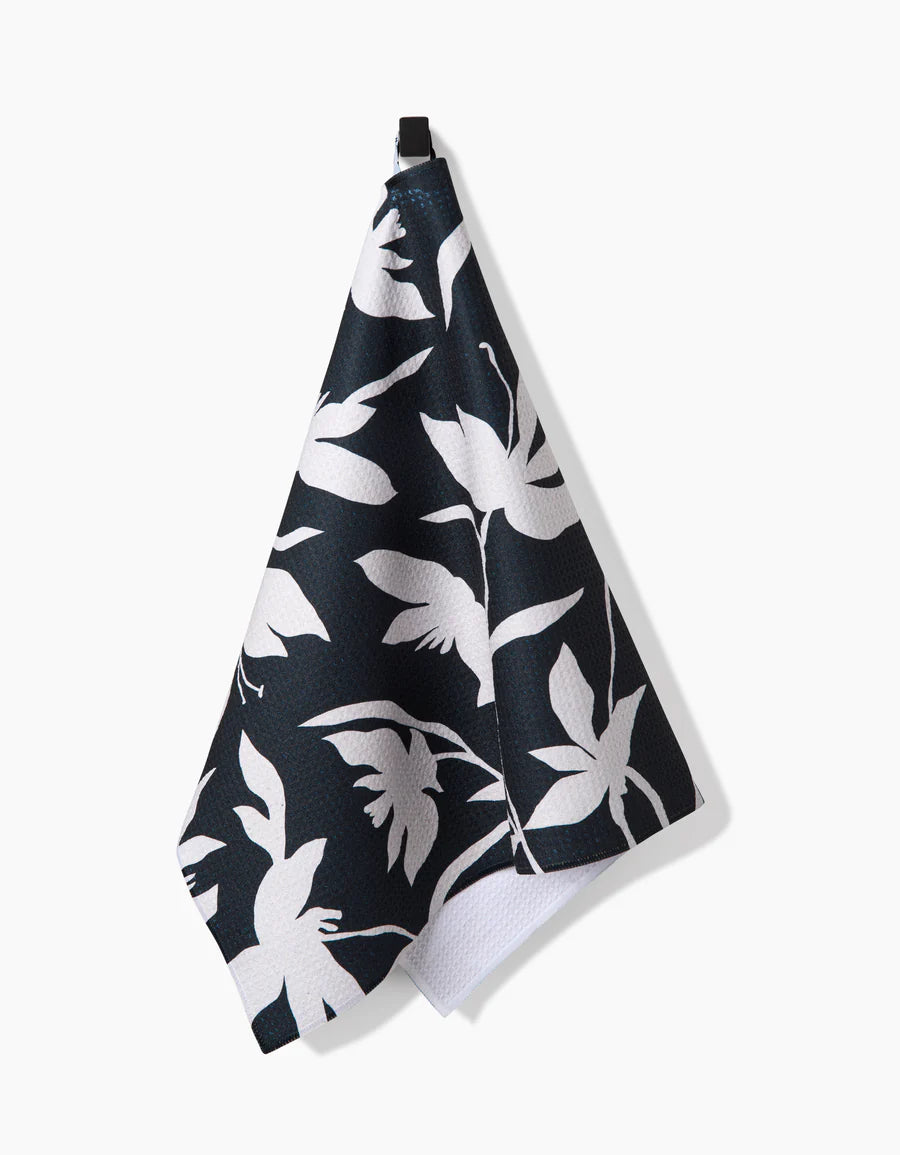 Geometry Midnight Petal Tea Towel