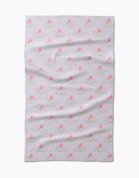 Geometry Orchids In Bloom Tea Towel