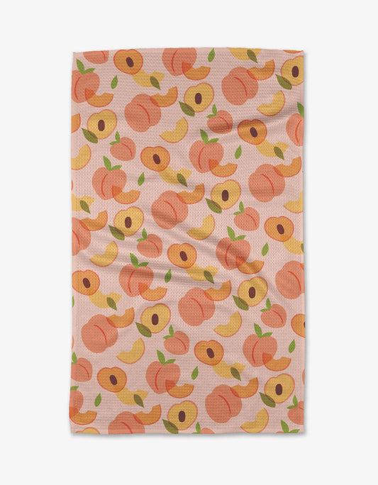 Geometry Peaches Tea Towel