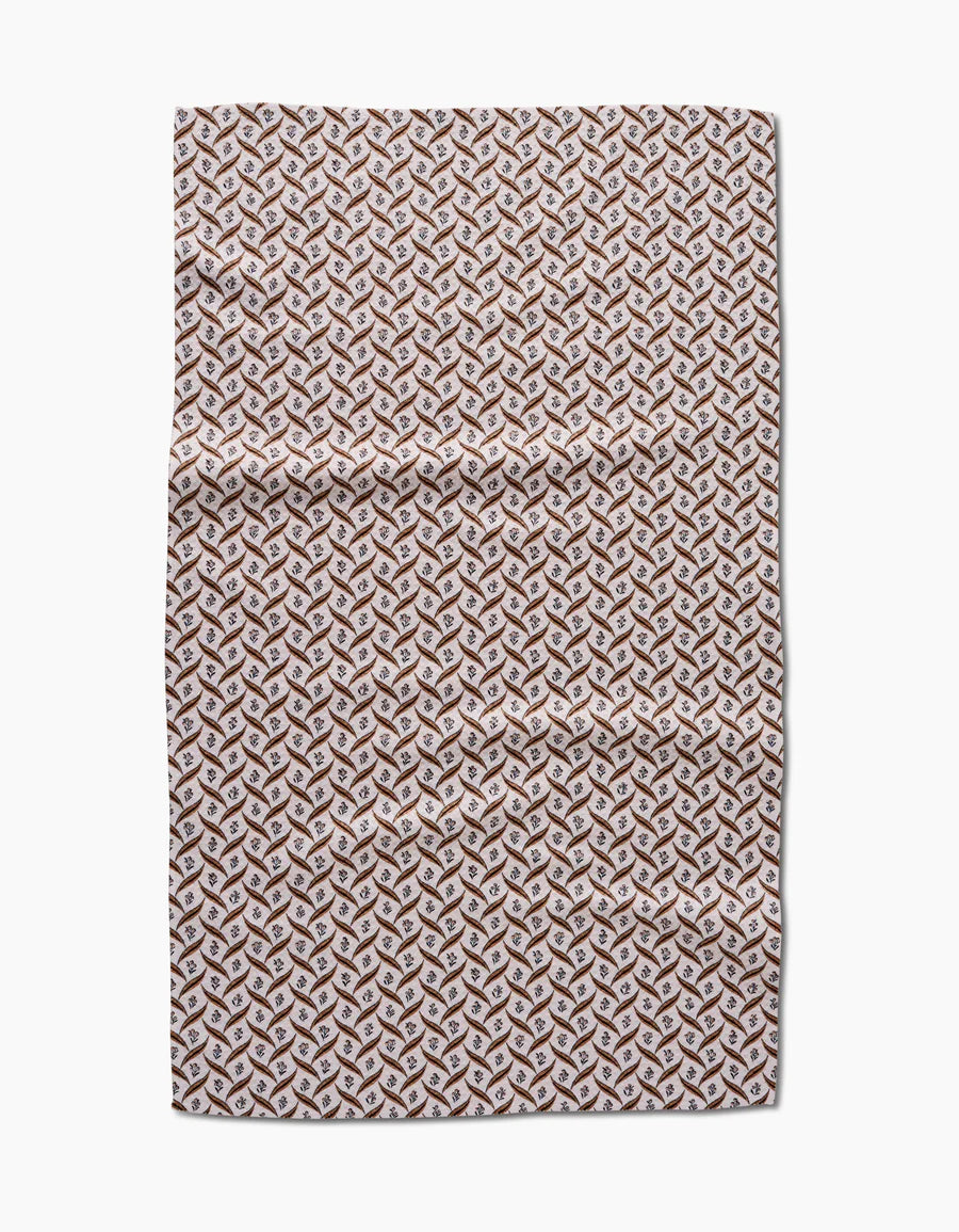 Geometry Plated Fall Berry Natural Tea Towel