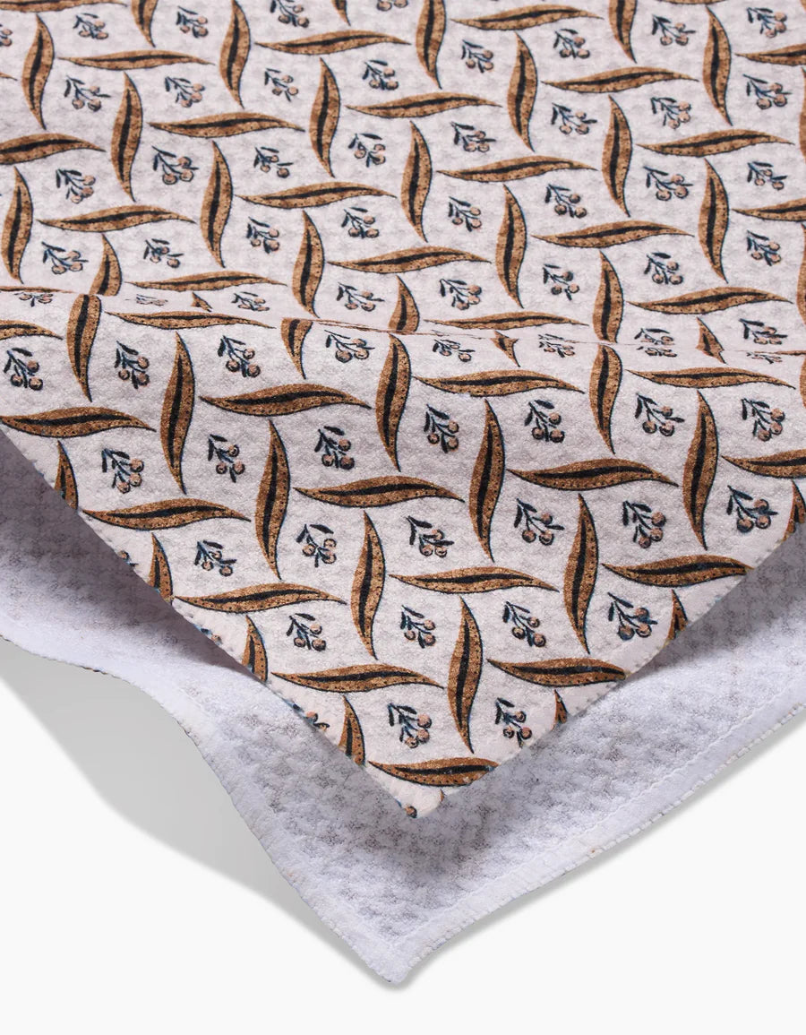 Geometry Plated Fall Berry Natural Tea Towel