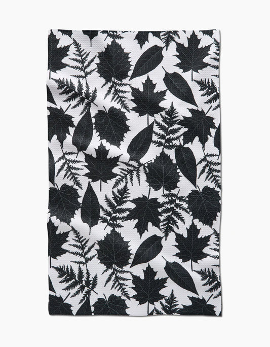 Geometry Spooky Leaves Tea Towel