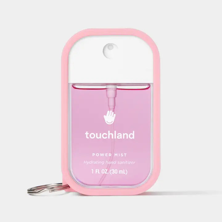 Touchland bubblegum pink hand sanitizer case with pink hand sanitizer