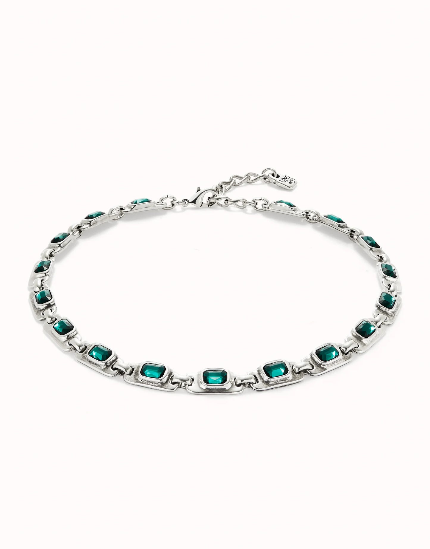 SALE UNOde50 Ser Magnetica Silver Necklace with Green Crystals