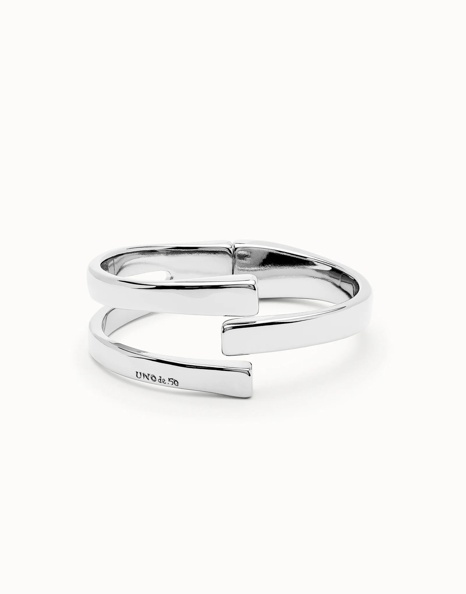 UNOde50 Ser Original Silver Bangle Bracelet on white background