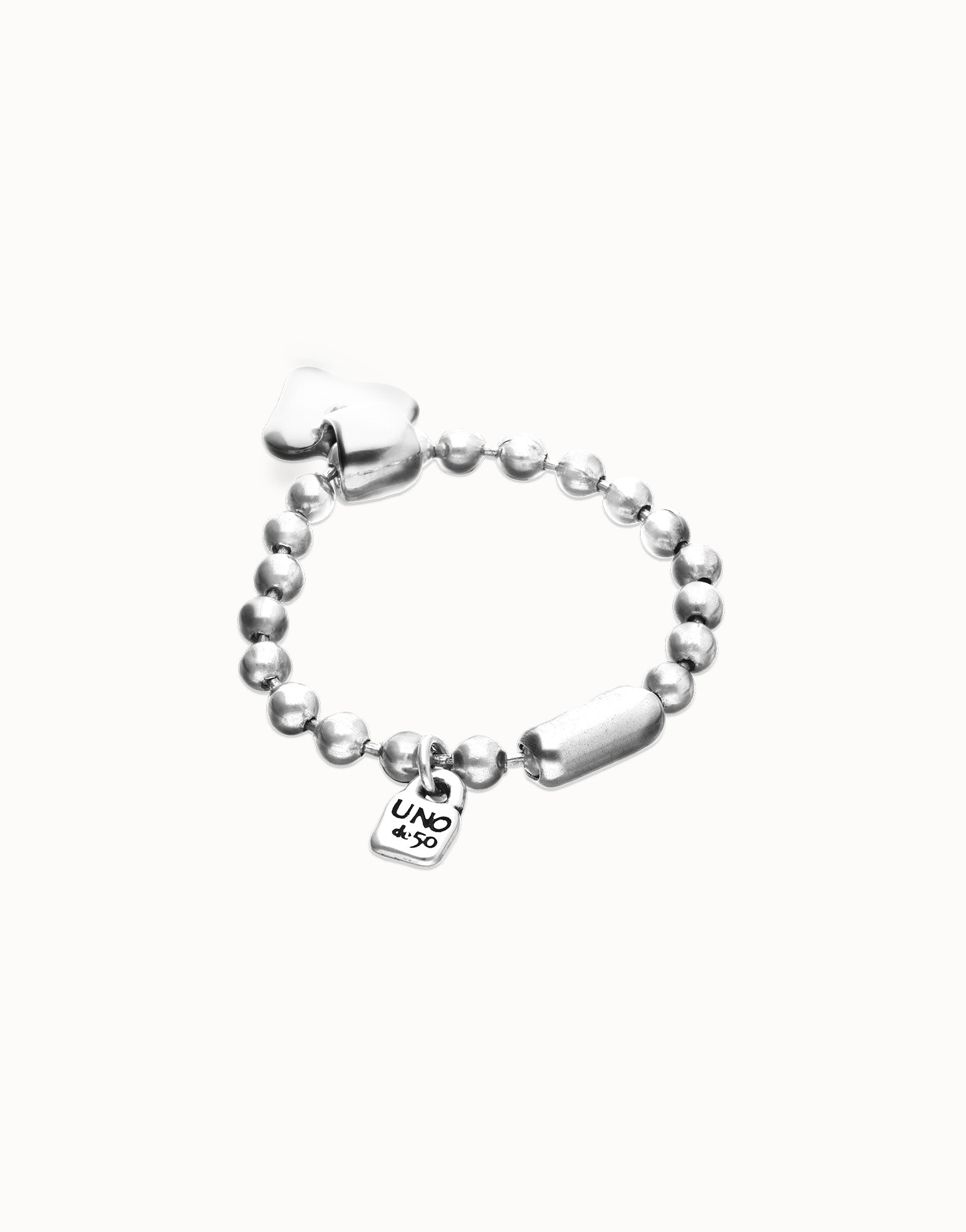 UNOde50 Beat Silver Bracelet with Heart Charm
