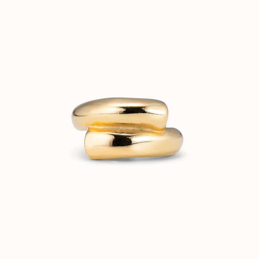 UNOde50 Crossed Legs Gold Ring front view