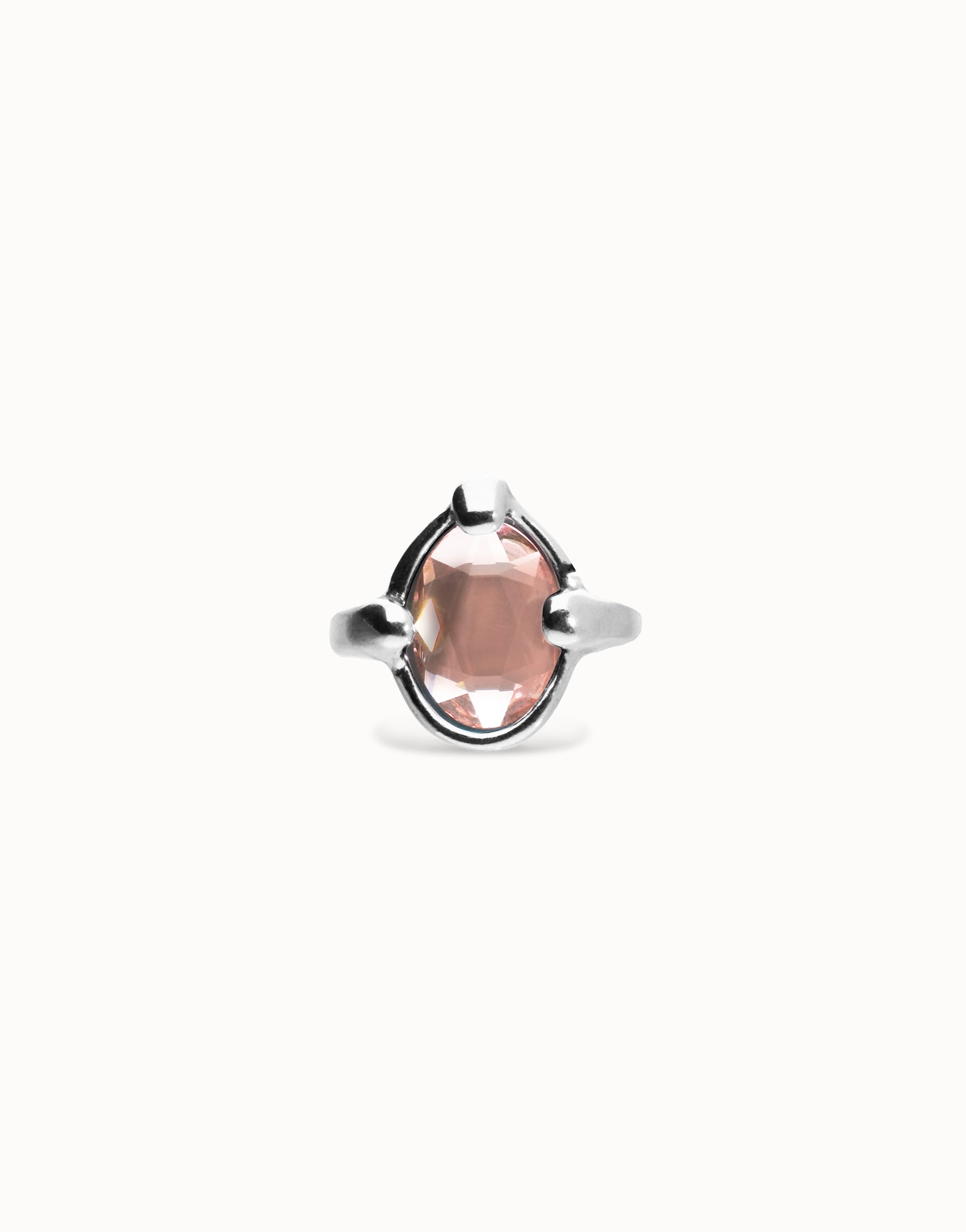 UNOde50 Ser Deslumbrante Silver Ring with Pink Oval Crystal