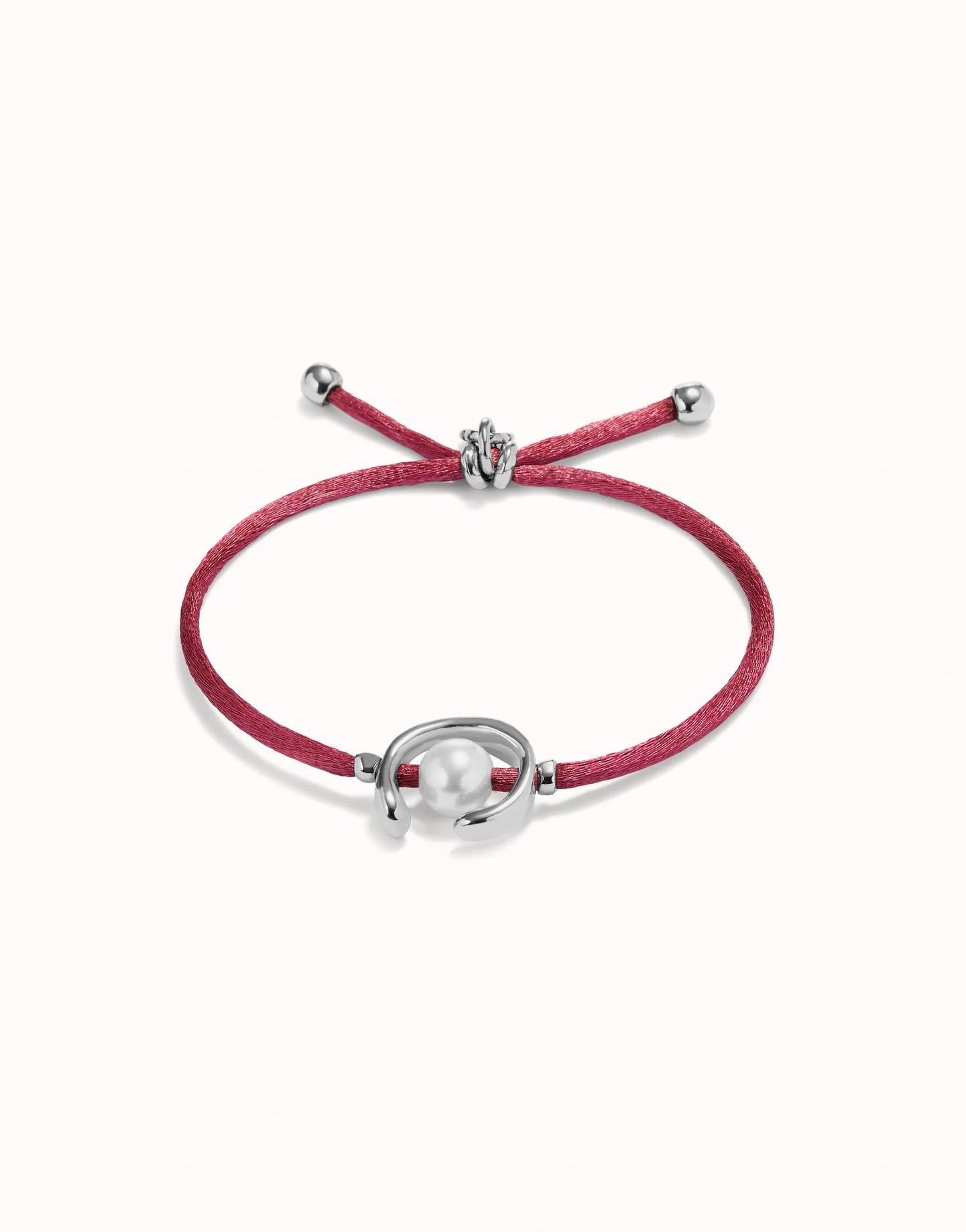 unode50 mauve bracelet with silver and pearl accent