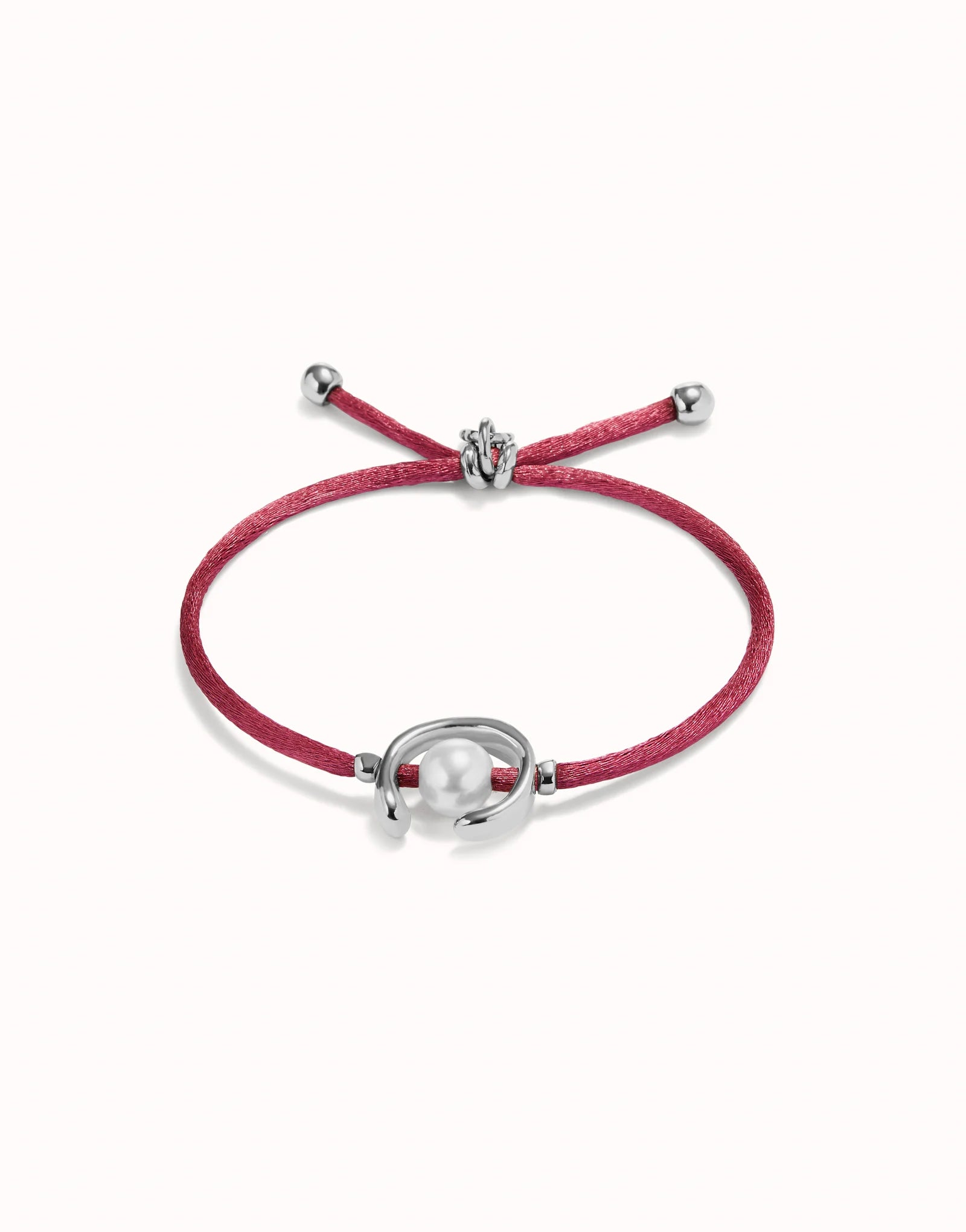 unode50 mauve bracelet with silver and pearl accent
