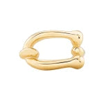 Top view of UNOde50 Serotonin Gold Ring design on a white background