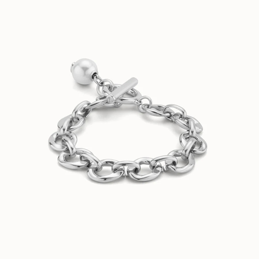UNOde50 YOLO Silver link Bracelet with pearl charm