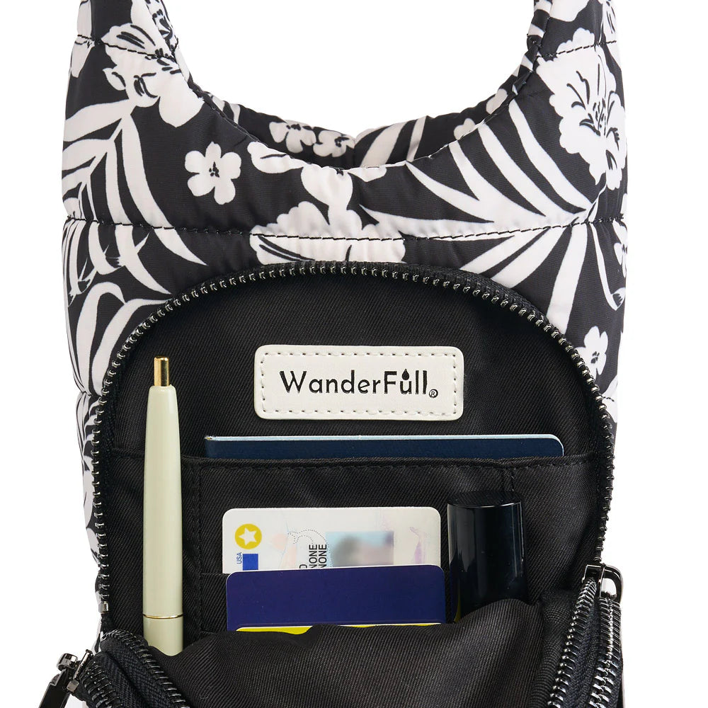 WanderFull HydroBag Tropical Floral Print Black & White