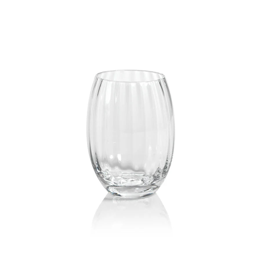 Zodax Madeleine Optic Stemless Clear All Purpose Glass