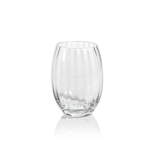 Zodax Madeleine Optic Stemless Clear All Purpose Glass