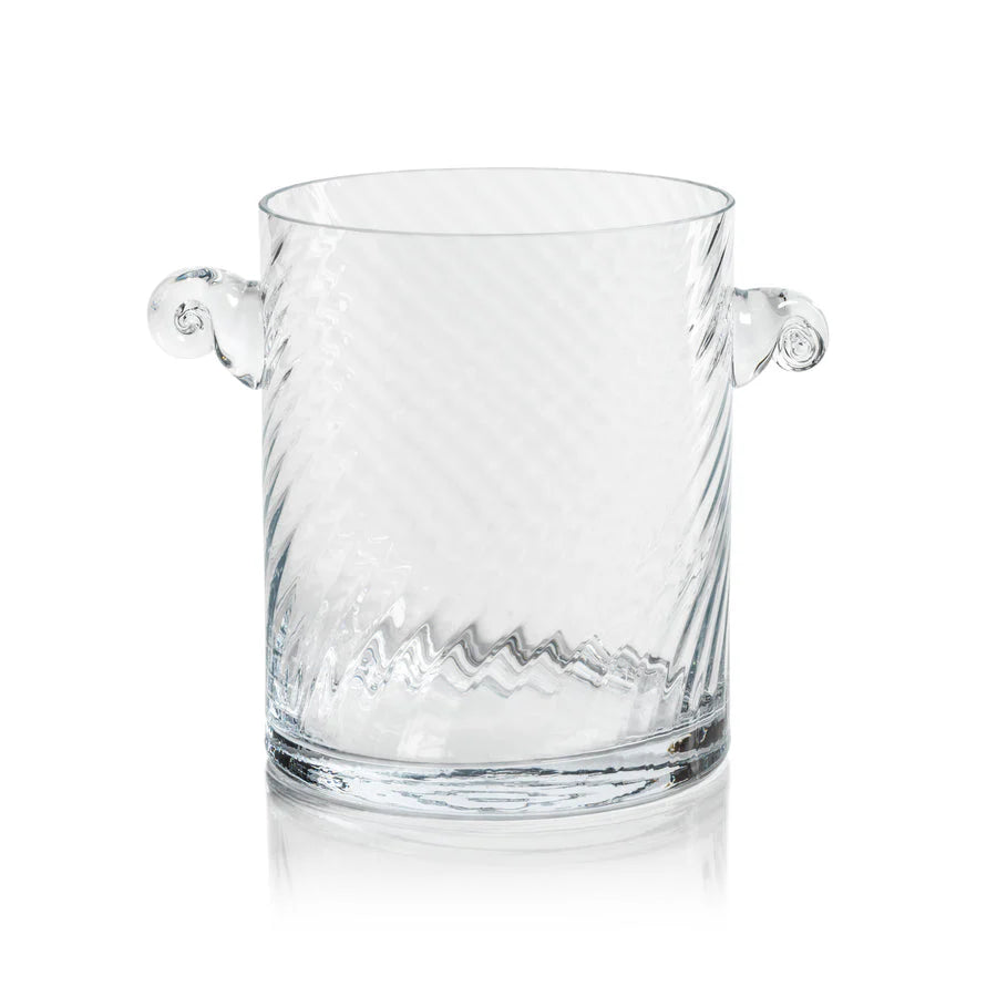 Zodax Bagatelle Swirl Glass Ice Bucket 7"