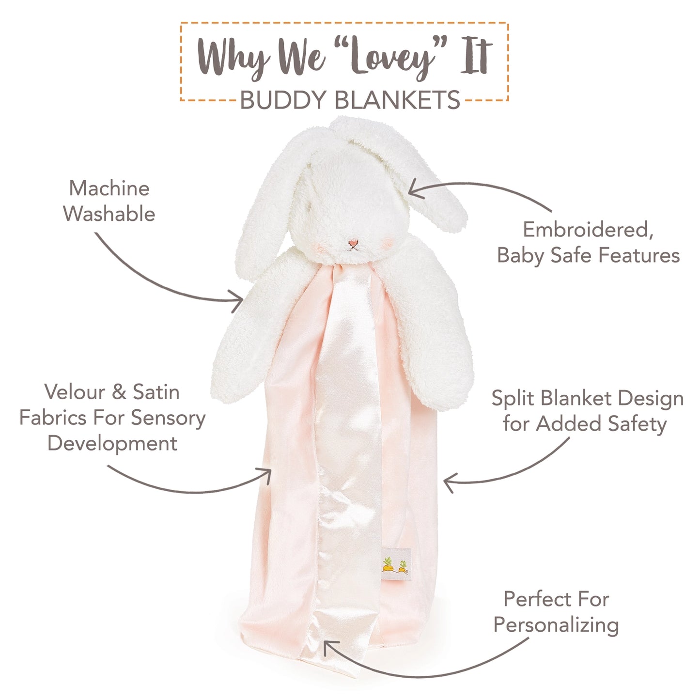 Bunnies by the Bay Simple Blossom Bunny Buddy Blanket