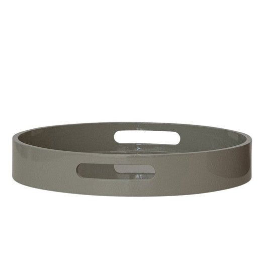Lacquered Tray Taupe 14"