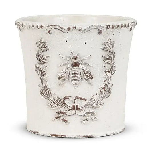 Embossed Bee in Crest Planter Medium