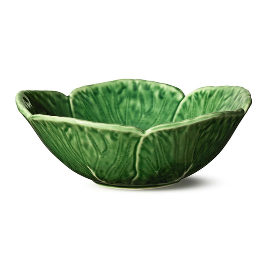 green ceramic cereal bowl resembling a caggage