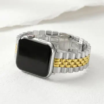 cape diablo classic duo luxary apple silver and gold band on a white background