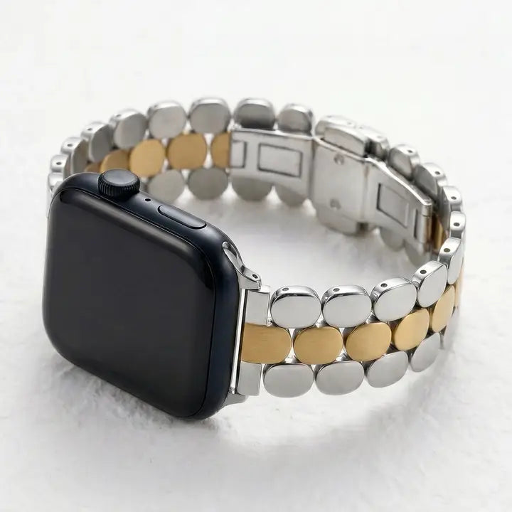 cape diablo prestige duo luxary apple mixed metal silver and gold band on a white background