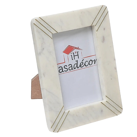 Marble with Brass Inlay Frame 4x6
