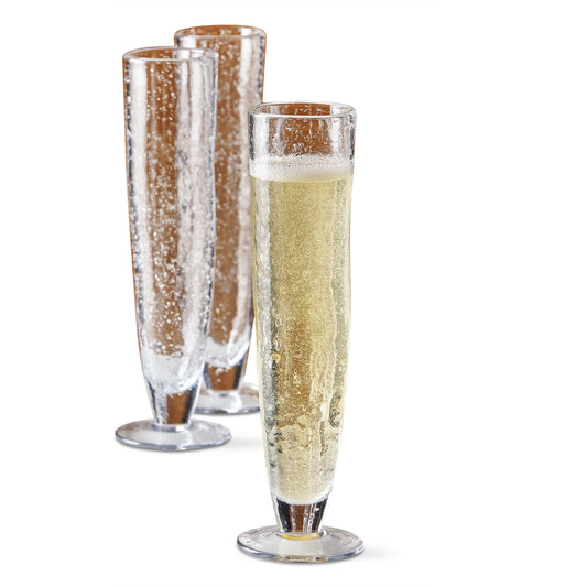 Bubble Glass Tall Flute