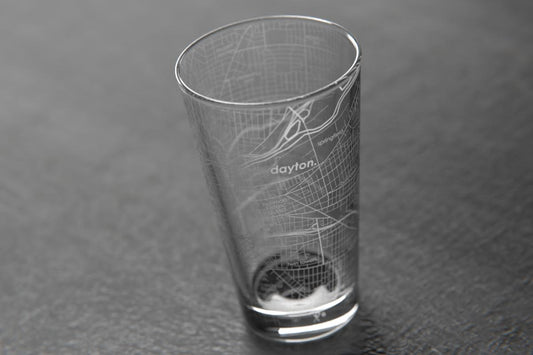 Dayton Home Town Maps Pint Glass