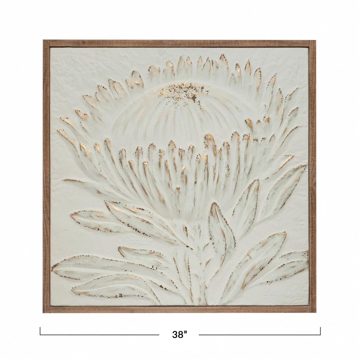 Wood Framed Metal Wall Decor