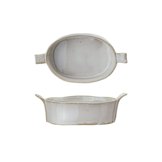 Stoneware Mini Baker with Handles