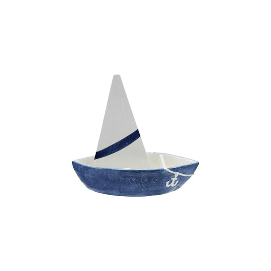 Stoneware Sailboat Chip & Dip