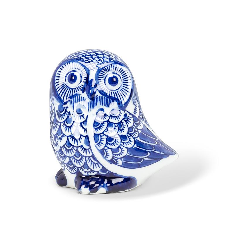Blue & White Owl Medium