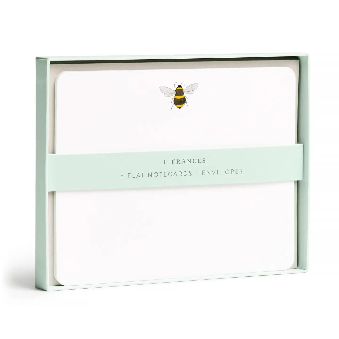 Pack of flat notecards with envelopes featuring a bee design.