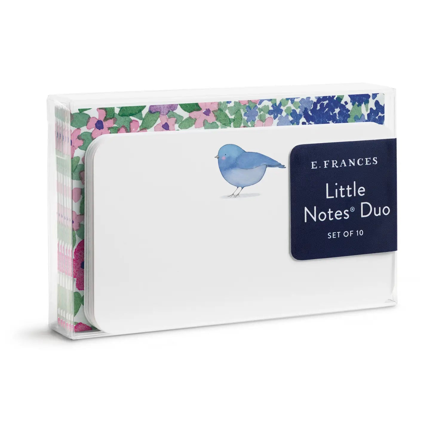 Pack of E. Frances Little Notes Duo with a blue bird and floral design