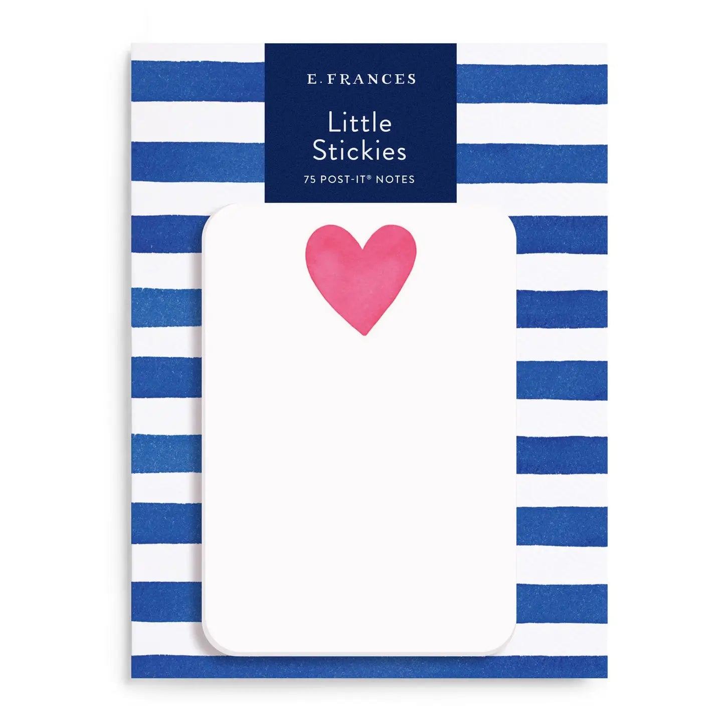 sticky notes with a pink heart and 'E Frances' branding 