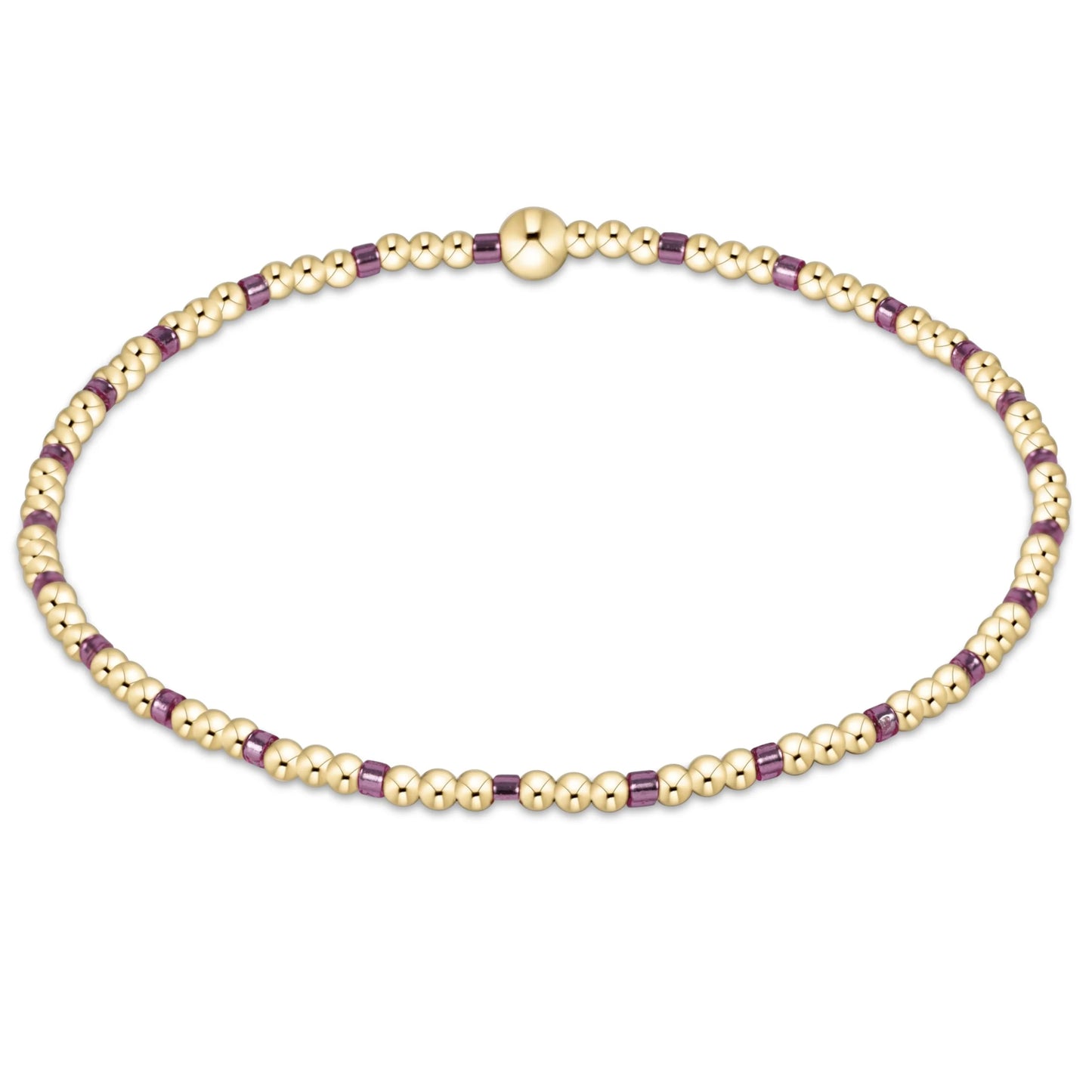 egirl hope sincerity pattern 2mm bead bracelet - pink metallic and gold plated beads by enewton