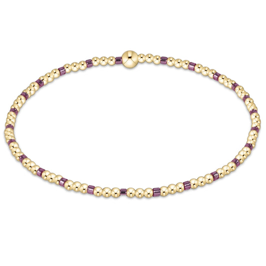 egirl hope sincerity pattern 2mm bead bracelet - pink metallic and gold plated beads by enewton