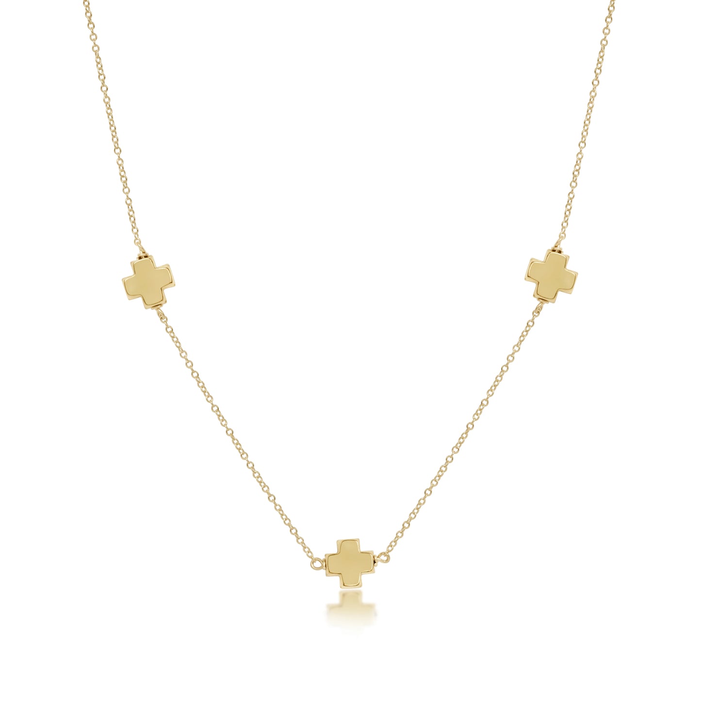 enewton Simplicity Necklace with Signature Cross - 15" Gold Chain and Cross