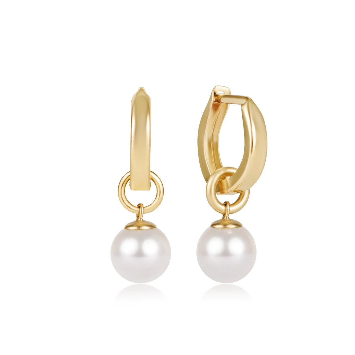 enewton Classic 0.5" Hoop Earrings - Huggie with 8mm Pearl Charm EHUGG05HCLPE8