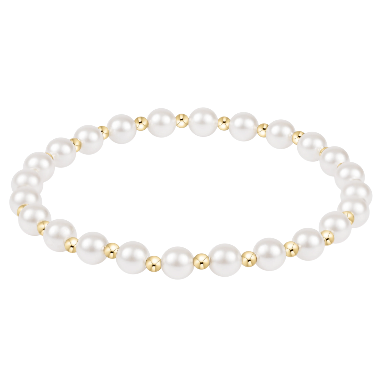 enewton Grateful Bracelet with alternating  5MM crystal Pearl beads and 2.5MM Gold Beads