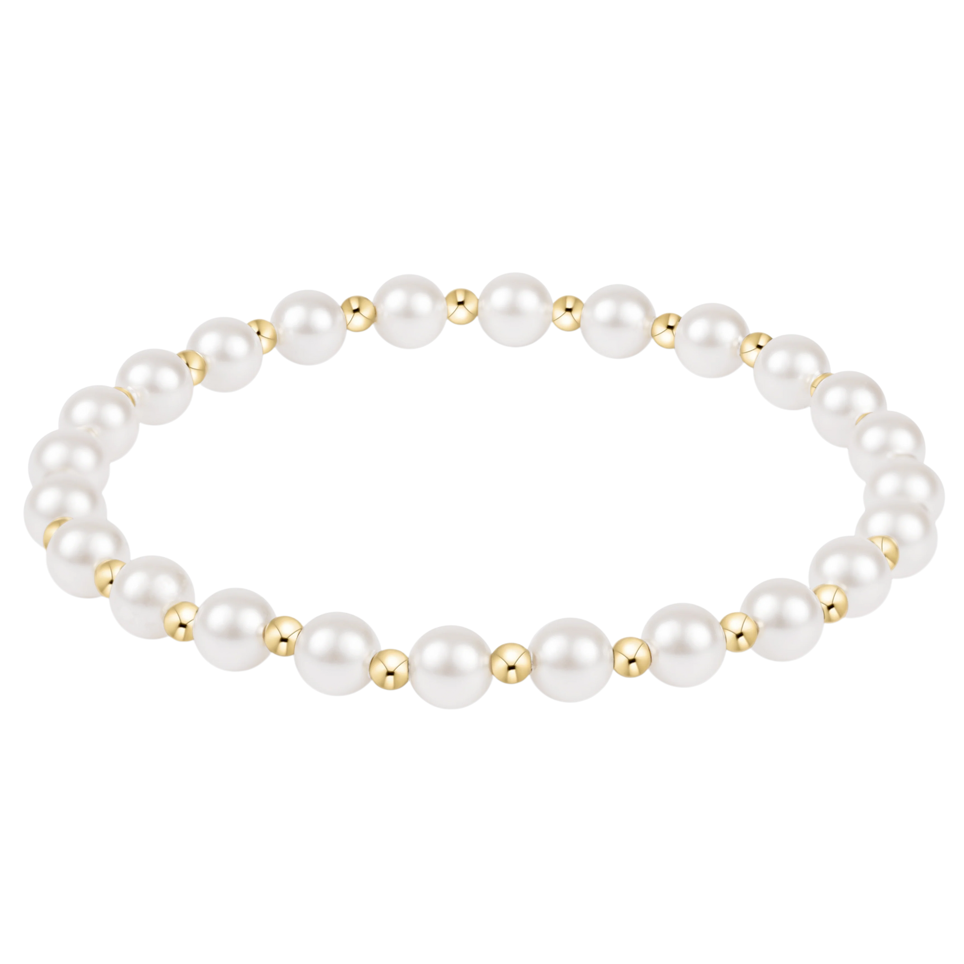 enewton Grateful Bracelet with alternating  5MM crystal Pearl beads and 2.5MM Gold Beads