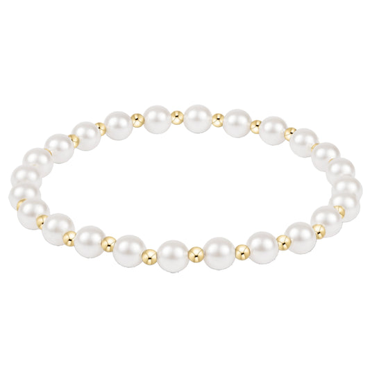 enewton Grateful Bracelet with alternating  5MM crystal Pearl beads and 2.5MM Gold Beads