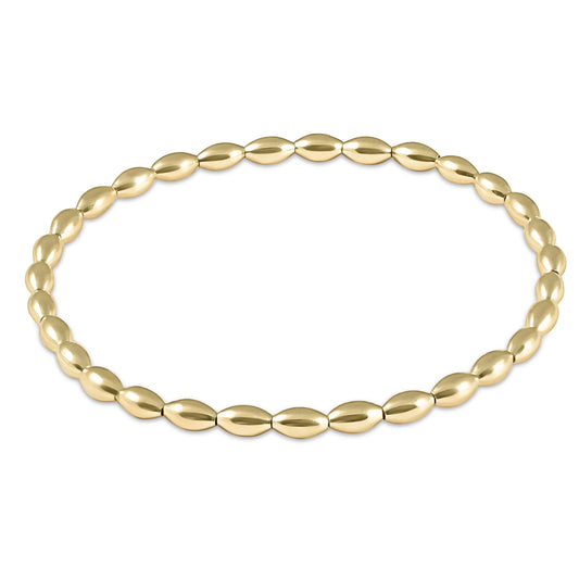 eNewton Harmony Small Gold Bead Bracelet with elongated smooth gold beads