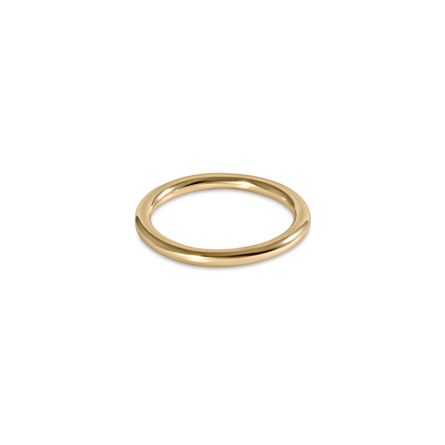 A simple gold enewton band ring with a smooth finish.