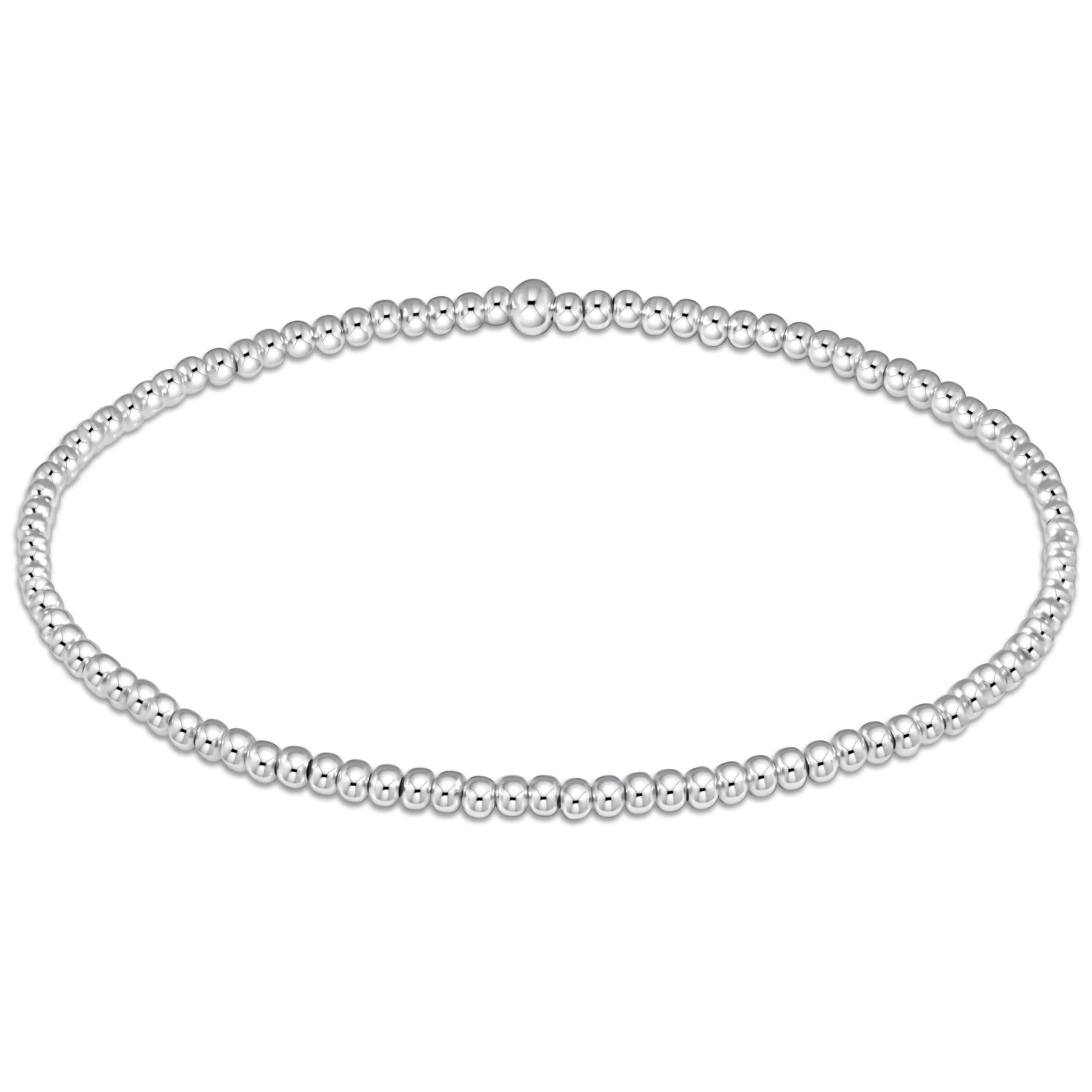 eNewton Classic Sterling silver 2mm Bead Bracelet