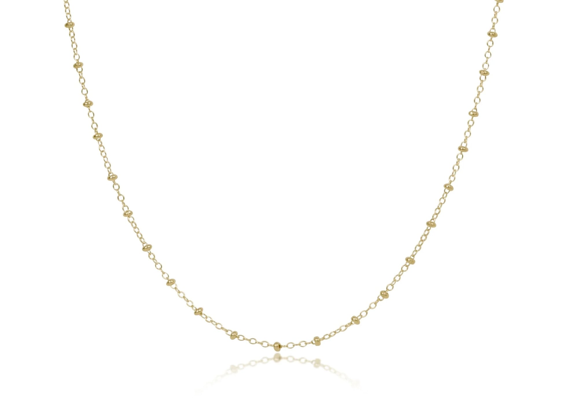 Gold 15" Choker Simplicity Chain Gold - Classic Gold 2MM necklace on a white background